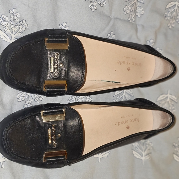 Kate Spade Black Leather Loafers - Picture 2 of 6